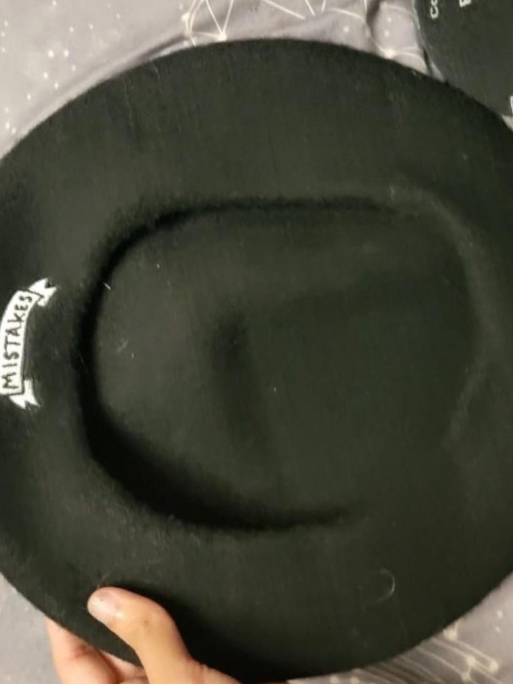 Lazy Oaf Black Felt Fedora with 'MISTAKES' Patch